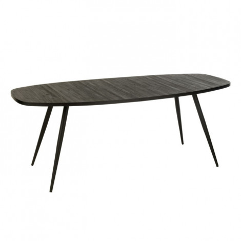 Table à Manger Ovale en Bois "Teck" 200cm Noir|Table|Paris Prix