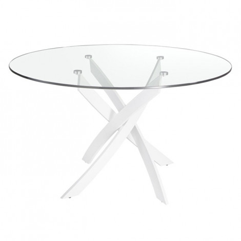 Table à Manger Ronde en Verre "Jenna" 110cm Transparent|Table|Paris Prix