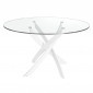 Table à Manger Ronde en Verre "Jenna" 110cm Transparent|Table|Paris Prix