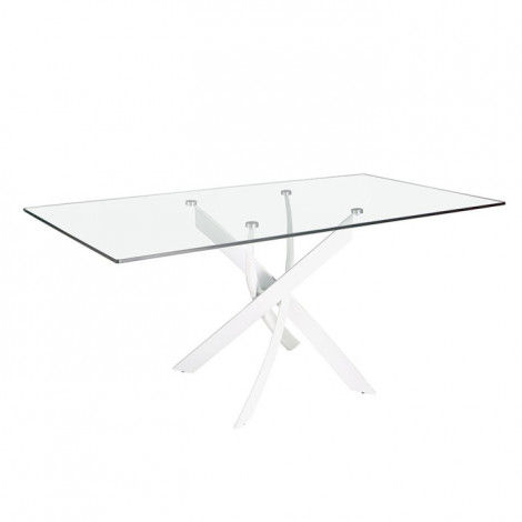 Table à Manger en Verre "Jenna" 180cm Transparent|Table|Paris Prix