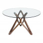 Table à Manger Ronde en Verre "Ester" 120cm Transparent|Table|Paris Prix
