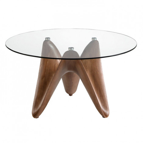 Table à Manger Ronde "Maricela" 130cm Transparent|Table|Paris Prix