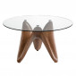 Table à Manger Ronde "Maricela" 130cm Transparent|Table|Paris Prix