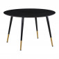 Table à Manger Ronde "Dipp" 115cm Noir & Or|Table|Paris Prix