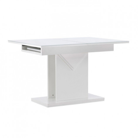 Table à Manger Extensible "Pluto" 120-160cm Blanc|Table|Paris Prix