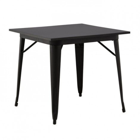 Table à Manger Carrée "Tempe" 80cm Noir|Table|Paris Prix