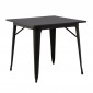 Table à Manger Carrée "Tempe" 80cm Noir|Table|Paris Prix
