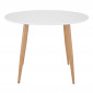 Table à Manger Ronde "Plaza" 100cm Blanc & Naturel|Table|Paris Prix