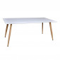 Table à Manger "Polar" 180cm Blanc & Naturel|Table|Paris Prix