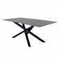 Table à Manger "Piazza" 180cm Gris & Noir|Table|Paris Prix