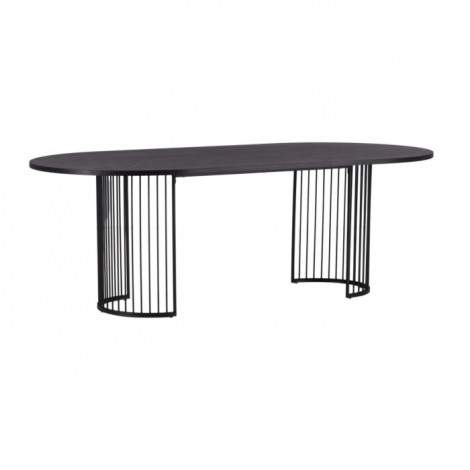 Table à Manger Ovale "Hamneskär" 220cm Noir|Table|Paris Prix