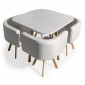 Ensemble Table de Repas & 4 Chaises Design "Norway" Blanc|Table|Paris Prix