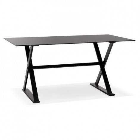 Table Design en Verre "Trinidad" 160cm Noir|Table|Paris Prix