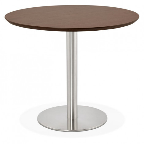 Table de Repas Design "Kansas" 90cm Noyer|Table|Paris Prix