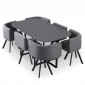 Table de Repas & 6 Chaises Design "Normi" 150cm Gris|Table|Paris Prix