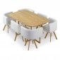 Table de Repas & 6 Chaises Design "Normi" 150cm Naturel|Table|Paris Prix
