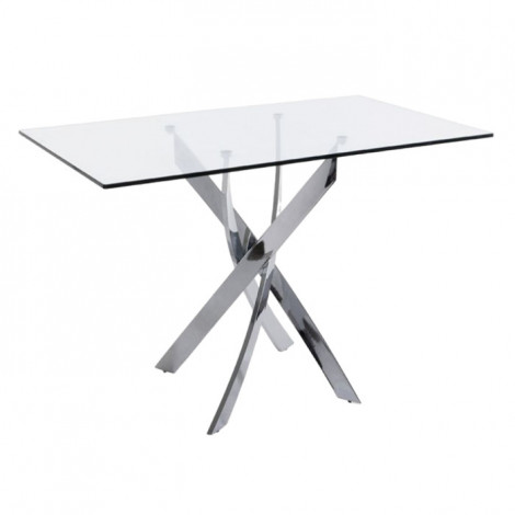 Table de Repas en Verre "Alessio" 150cm Argent|Table|Paris Prix