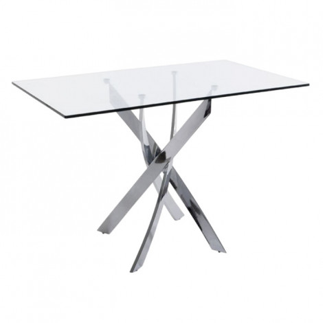 Table de Repas en Verre "Alessio" 180cm Argent|Table|Paris Prix
