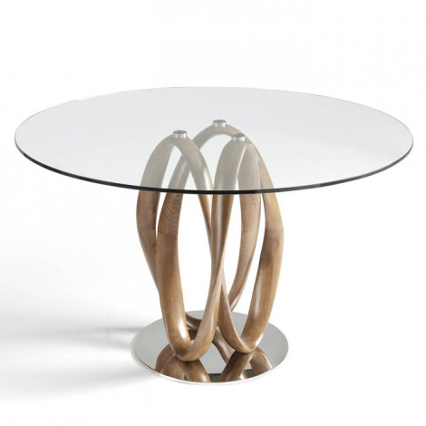 Table à Manger Ronde Design "Raul" 130cm Naturel|Table|Paris Prix