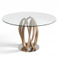 Table à Manger Ronde Design "Raul" 130cm Naturel|Table|Paris Prix