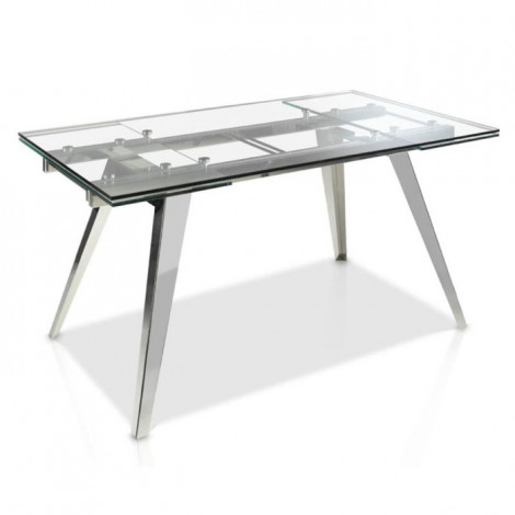 Table à Manger Extensible "Melina" 160-240cm Argent|Table|Paris Prix