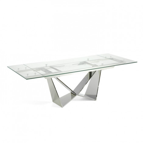 Table à Manger Extensible "Lazaro" 160-220cm Argent|Table|Paris Prix