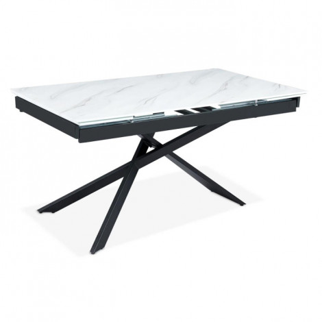 Table à Manger Extensible "Lara" 150-210cm Blanc & Noir|Table|Paris Prix