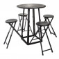 Table & 4 Chaises Extensibles "To Paris" 77cm Noir|Table|Paris Prix
