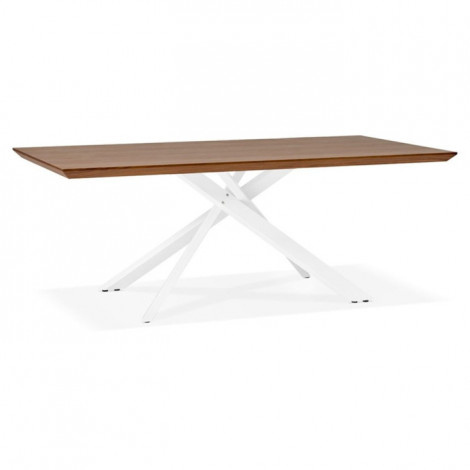 Table à Manger en Bois "Laby" 200cm Noyer & Blanc|Table|Paris Prix