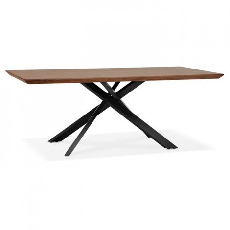 Table à Manger en Bois "Laby" 200cm Noyer & Noir|Table|Paris Prix