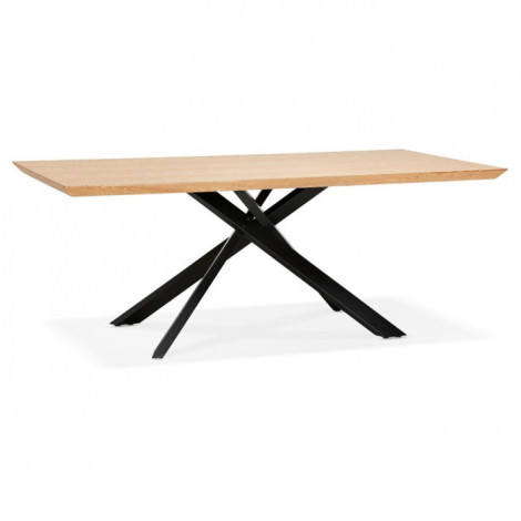 Table à Manger en Bois "Laby" 200cm Naturel & Noir|Table|Paris Prix