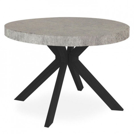 Table Ronde Extensible "Zefane" 160-260cm Noir & Gris|Table|Paris Prix