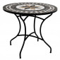 Table de Repas Ronde Mosaïque "Kipos" 90cm Noir|Table|Paris Prix