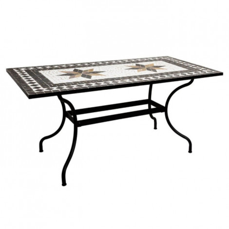 Table de Repas en Mosaïque "Kipos" 160cm Noir|Table|Paris Prix