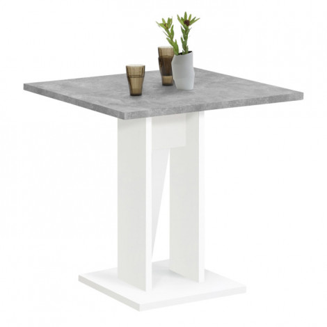 Table de Repas Design "Sanary" 77cm Blanc & Gris|Table|Paris Prix