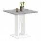 Table de Repas Design "Sanary" 77cm Blanc & Gris|Table|Paris Prix