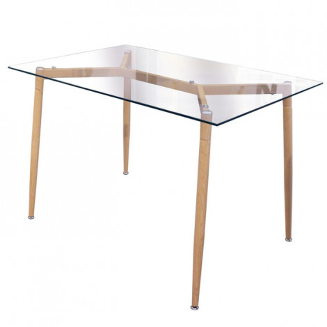 Table de Repas en Verre "Glosa" 115cm Transparent|Table|Paris Prix