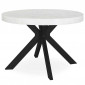 Table Ronde Extensible "Zefane" 160-260cm Noir & Effet Marbre|Table|Paris Prix