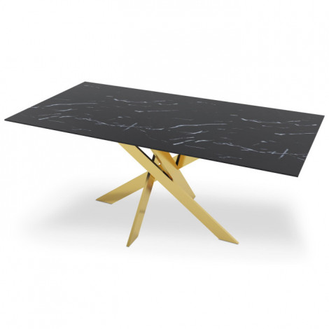 Table de Repas Design "Nalou" 180cm Noir & Or|Table|Paris Prix
