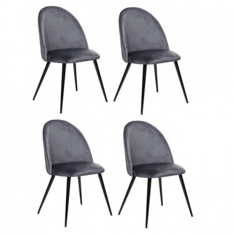 Lot de 4 Chaises Design "Slano" 84cm Gris Souris|Chaise|Paris Prix
