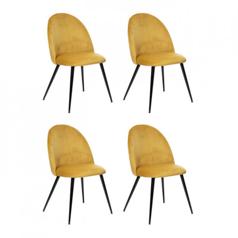 Lot de 4 Chaises Design "Slano" 84cm Jaune Ocre|Chaise|Paris Prix