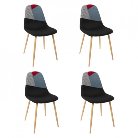 Lot de 4 Chaises Patchwork "First" 83cm Multicolore|Chaise|Paris Prix
