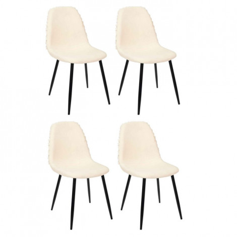 Lot de 4 Chaises Design "Mora" 86cm Beige & Noir|Chaise|Paris Prix