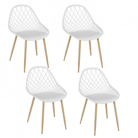 Lot de 4 Chaises Design "Malaga" 80cm Blanc|Chaise|Paris Prix