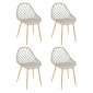 Lot de 4 Chaises Design "Malaga" 80cm Taupe|Chaise|Paris Prix