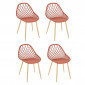 Lot de 4 Chaises Design "Malaga" 80cm Terracotta|Chaise|Paris Prix