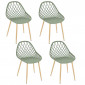 Lot de 4 Chaises Design "Malaga" 80cm Vert|Chaise|Paris Prix