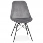 Chaise Design en Velours "Zaniolo" 83cm Gris|Chaise|Paris Prix