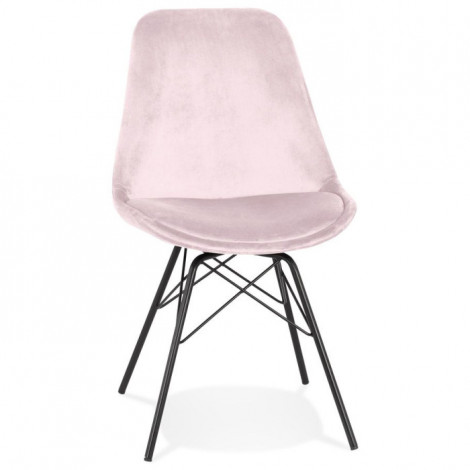 Chaise Design en Velours "Zaniolo" 83cm Rose|Chaise|Paris Prix