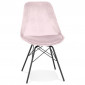 Chaise Design en Velours "Zaniolo" 83cm Rose|Chaise|Paris Prix